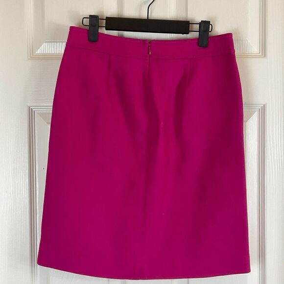 Ann Taylor Women 4P Pink Skirt Back Zip Straight Pencil Knee Length Buttons N2 - Picture 5 of 12